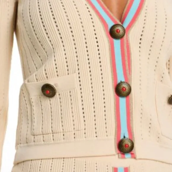 L'Agence Irvin Pointelle Cardigan NWOT